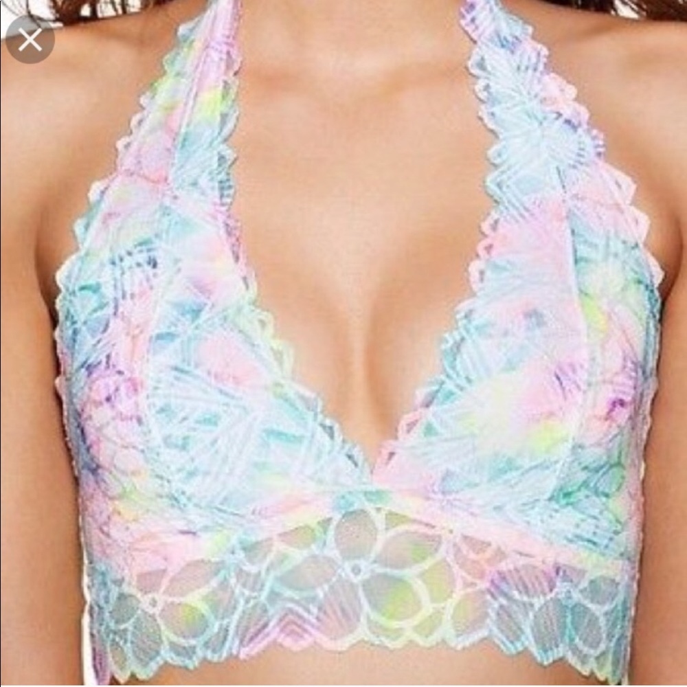PINK VICTORIA’S SECRET Floral Halter Bralette